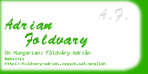 adrian foldvary business card